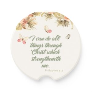 Soapstone Car Coaster I can do all things..
